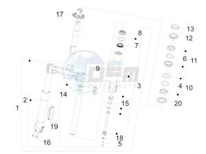 Fly 50 4T 4V USA (EMEA) drawing Fork/steering tube - Steering bearing unit