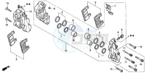 VTR1000SP RC51 drawing FRONT BRAKE CALIPER