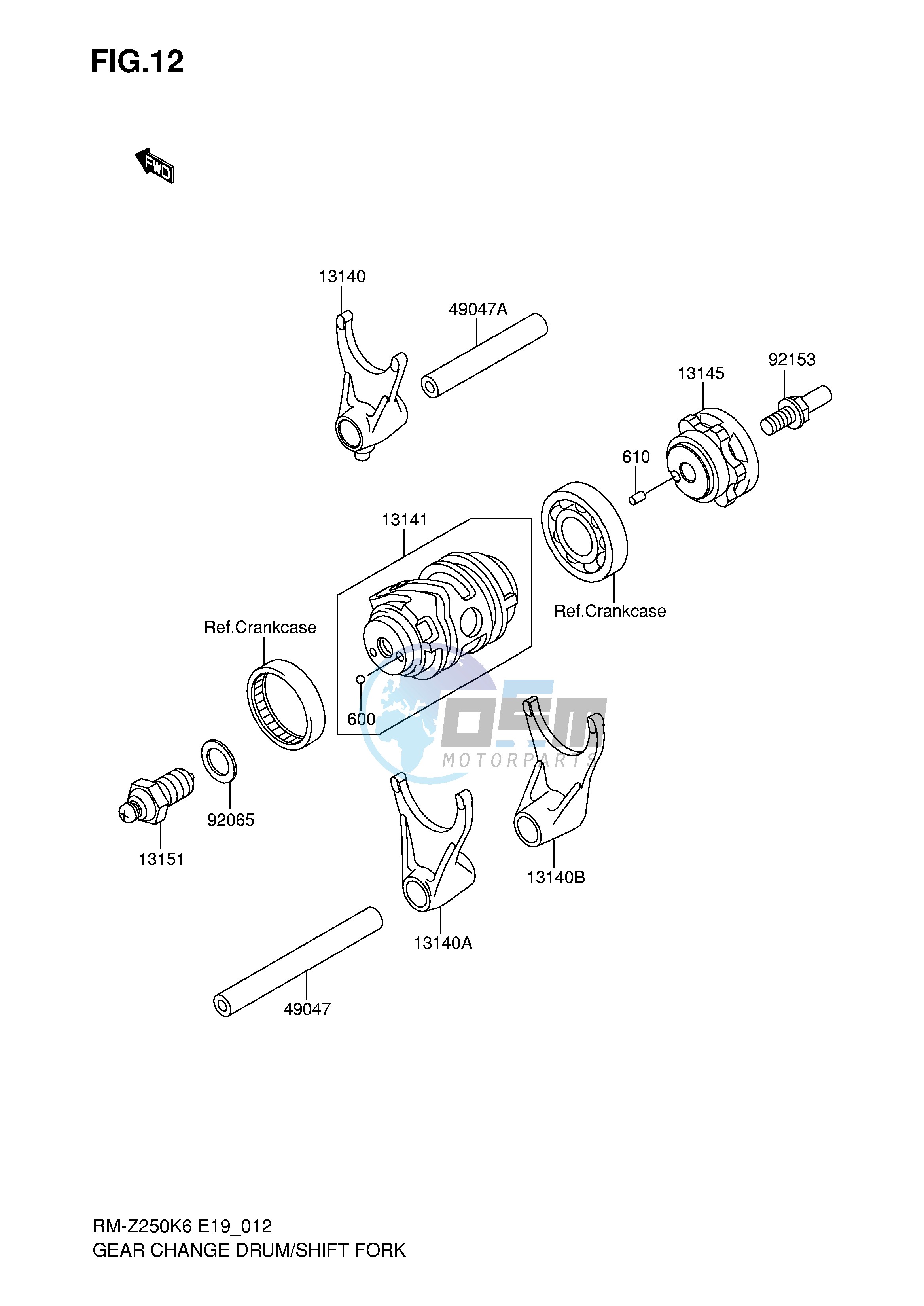 GEAR CHANGE DRUM SHIFT FORK