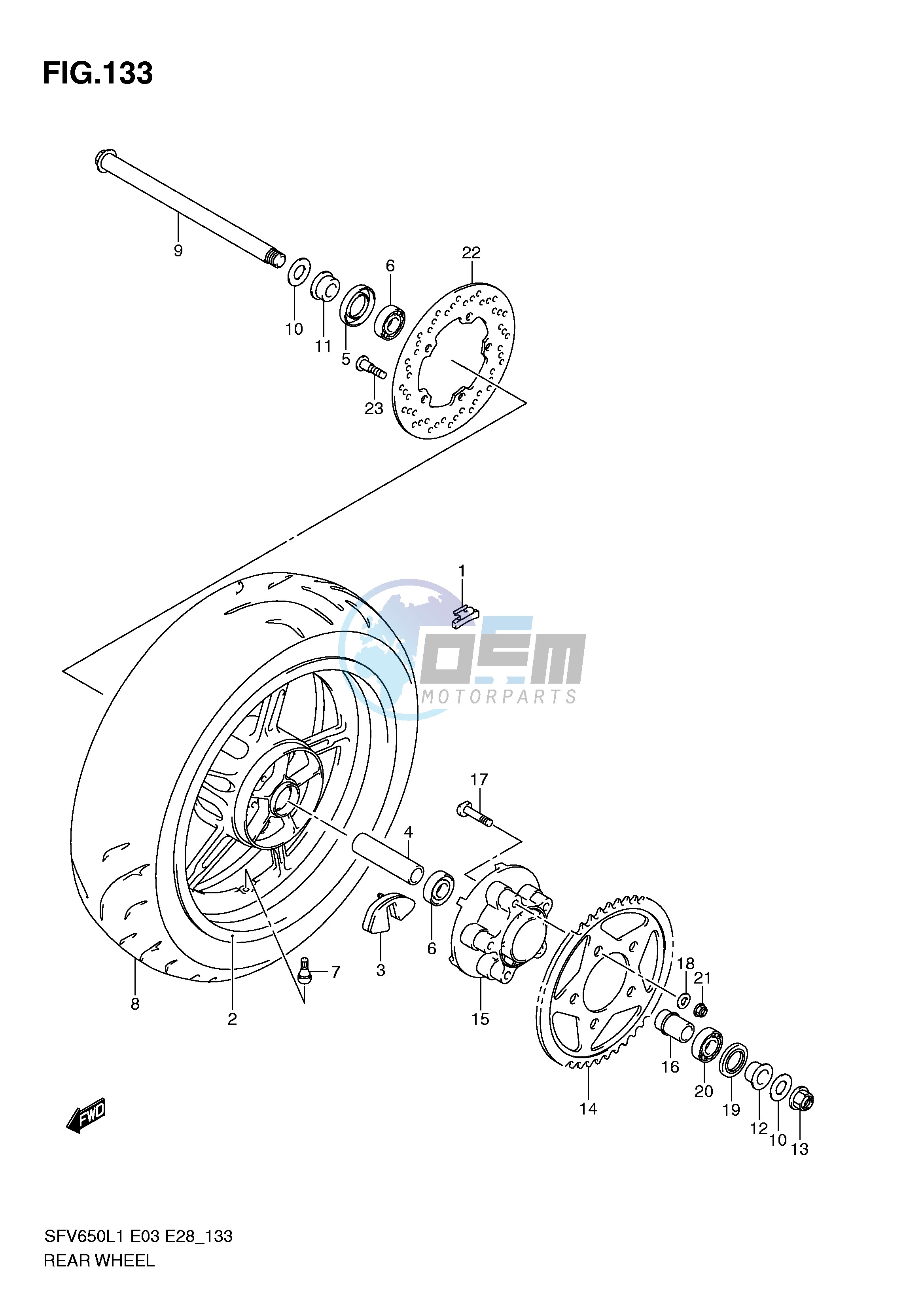 REAR WHEEL (SFV650L1 E28)