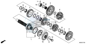 CB500FAE CB500F ABS UK - (E) drawing TRANSMISSION (COUNTERSHAFT)