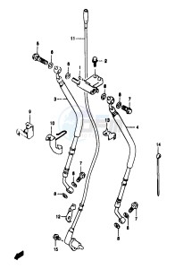 GSF1200A (E18) drawing FRONT BRAKE HOSE (GSF1200SAV SAW SAX SAY)