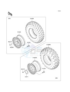 KVF 750 D [BRUTE FORCE 750 4X4I] (D8F-D9F) D8F drawing WHEELS_TIRES-- D8F- -