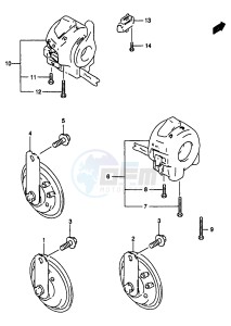 GSF1200A (E18) drawing HORN HANDLE SWITCH