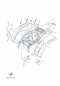 YFM450FWBD KODIAK 450 EPS (BEY1) drawing REAR FENDER