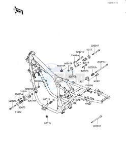 ZX 550 A [GPZ] (A1-A3) [GPZ] drawing FRAME FITTINGS