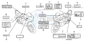 CBR125RWA Australia - (U / BLA) drawing CAUTION LABEL (CBR125RW7/RW9/RWA)