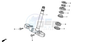 CB750F2 SEVEN FIFTY drawing STEERING STEM