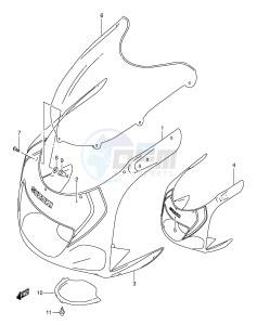 GSX-R600 (E2) drawing COWLING BODY (MODEL Y FOR L99,BP9,CE2)