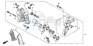 XL1000V drawing FRONT BRAKE CALIPER (R.) (XL1000VA)