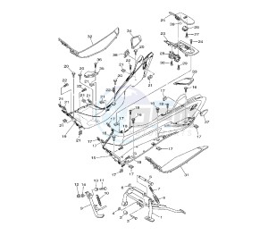 YP MAJESTY ABS 400 drawing STAND AND FOOTREST