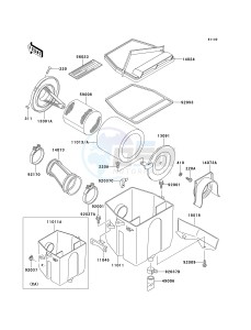 KLF 220 A [BAYOU 220] (A10-A14) [BAYOU 220] drawing AIR CLEANER