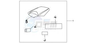 CBR1000RR9 Europe Direct - (ED / REP) drawing REAR SEAT COWL ACHILLES BLACK METALLIC