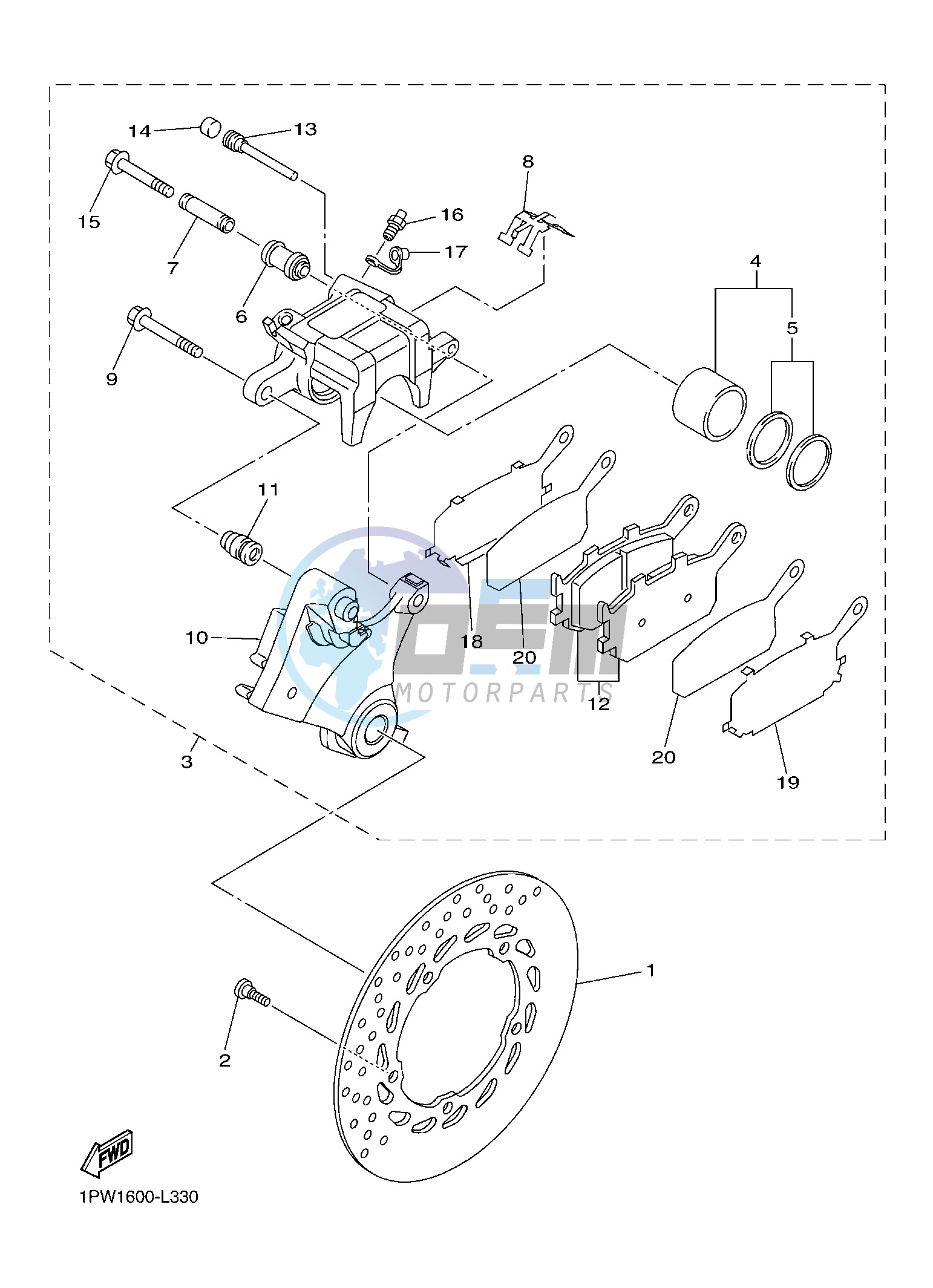 REAR BRAKE CALIPER