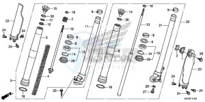 CRF250MF CRF250M UK - (E) drawing FRONT FORK