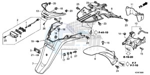 SH125ASE SH125AS UK - (E) drawing REAR FENDER/LICENSE LIGHT