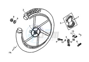 SYMPLY 150 drawing REAR WHEEL - REAR FORK