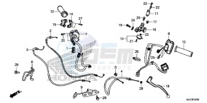 CBR650FE CBR650FE 2ED - (2ED) drawing HANDLE LEVER/ SWITCH/ CABLE