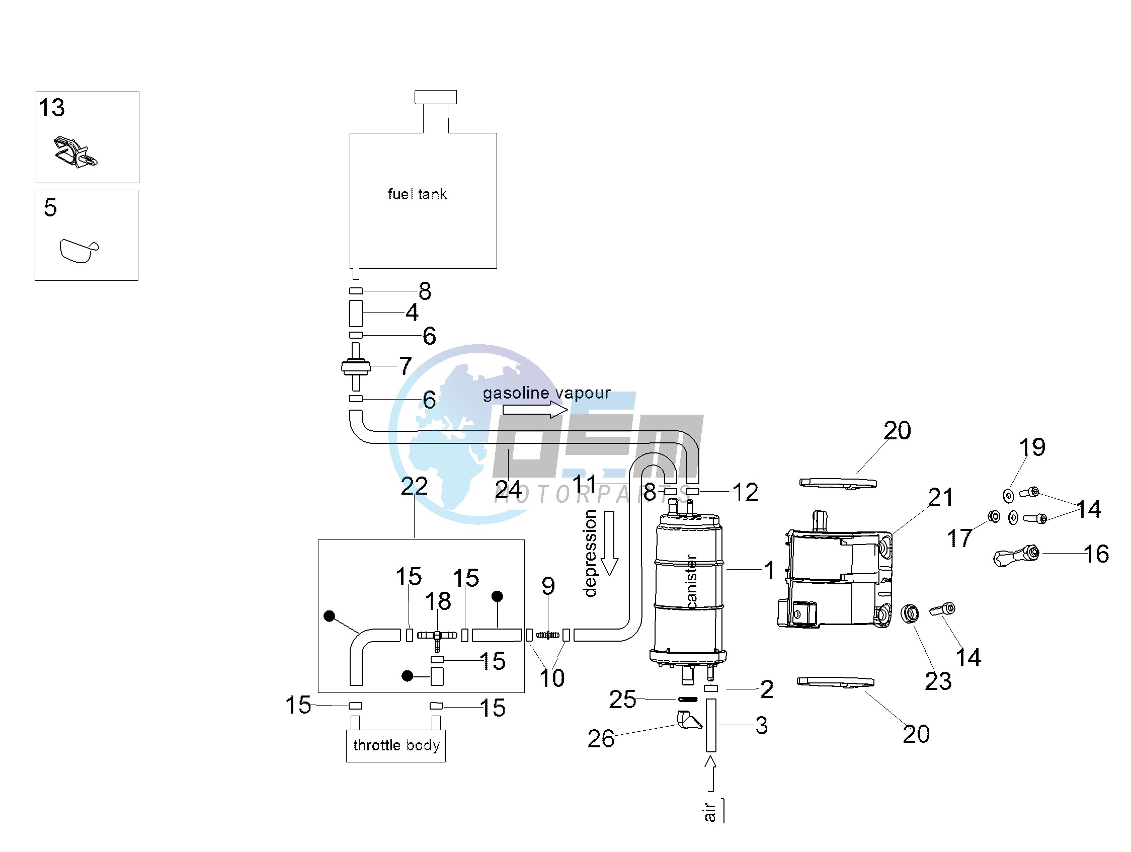 Fuel vapour recover system