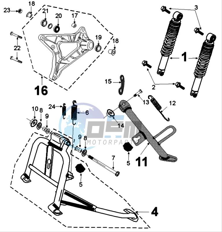 REAR SHOCK AND STAND