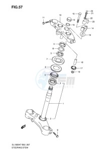 DL 1000 V-STROM EU-UK drawing STEERING STEM