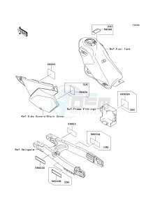 KLX 250 T [KLX250S] (T8F) T9F drawing LABELS