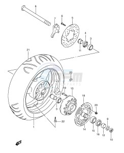 GSX-R600 (E2) drawing REAR WHEEL (MODEL V W X)