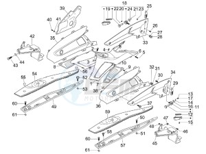 Nexus 125 ie e3 drawing Central cover - Footrests