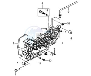 MIO 100 HU10W8-F drawing CRANKCASE LEFT