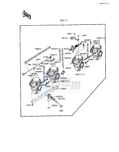 KZ 1100 L [LTD SHAFT] (L1) [LTD SHAFT] drawing CARBURETOR ASSY