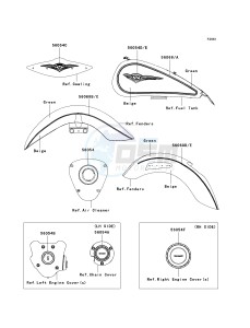 VN 1700 G [VULCAN 1700 CLASSIC LT] (9G-9FA) G9F drawing DECALS-- GREEN_BEIGE- -