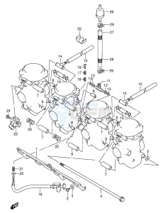 GSX750F (E2) drawing CARBURETOR FITTINGS