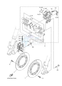 XP500A T-MAX 530 (2PWC) drawing FRONT BRAKE CALIPER