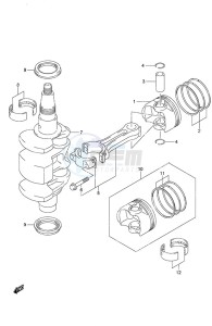 DF 9.9B drawing Crankshaft