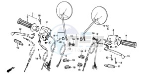 CG125 drawing HANDLE LEVER/SWITCH/ CABLE