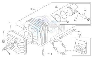 Mojito custom 50 2t (eng. aprilia) drawing Cilinder head