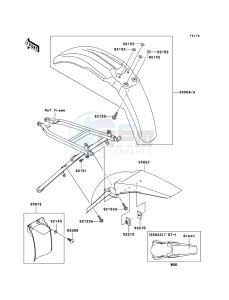 KX250 KX250R8F EU drawing Fenders