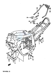 GSX-R750 (J-K-L) drawing FRAME