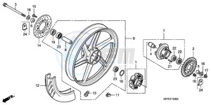 CBR125RW9 France - (F / CMF WH) drawing REAR WHEEL