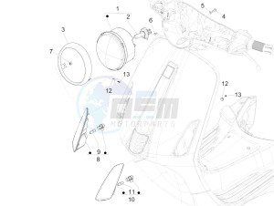 150 4T 3V ie Primavera (APAC) drawing Front headlamps - Turn signal lamps