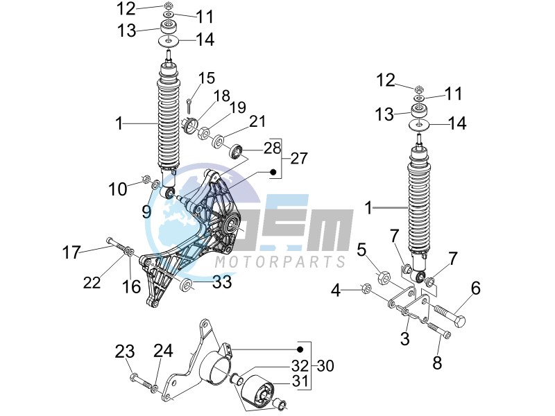 Rear suspension - Shock absorber - s