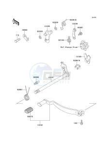 KSF 250 A [MOJAVE 250] (A15-A18) [MOJAVE 250] drawing GEAR CHANGE MECHANISM