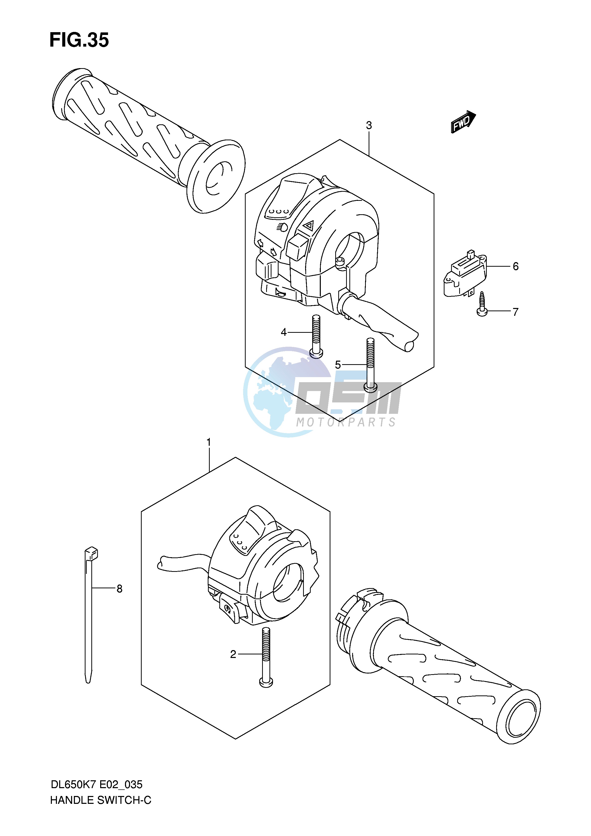 HANDLE SWITCH (MODEL K7 K8 K9 E2 E19 E24)