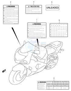 GSX-R750 (E2) drawing LABEL (MODEL K2 K3)