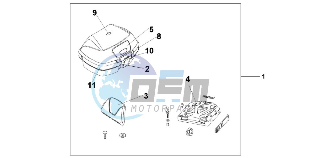 TOP BOX 45L PEARL MON BLUE