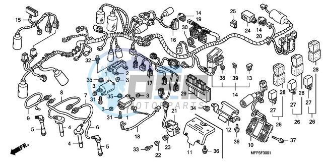 WIRE HARNESS/IGNITION COIL (CB1300S/CB1300SA)