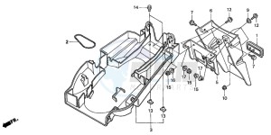 CB600F2 HORNET S drawing REAR FENDER