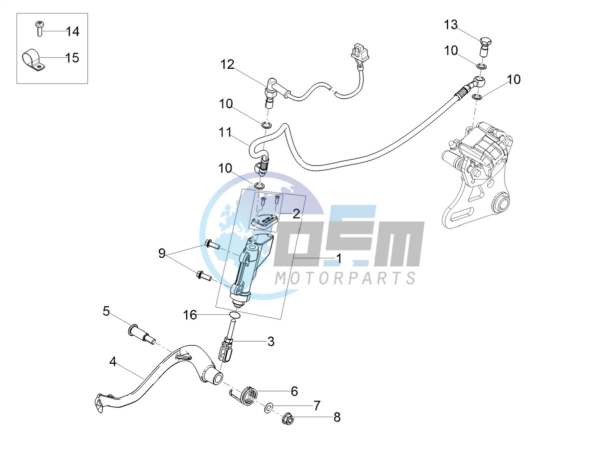 Rear master cylinder