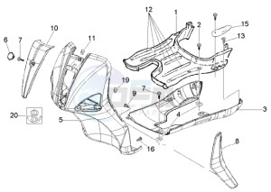 Liberty 50 4t RST ptt (E) Spain drawing Front shield-foot board-spoiler