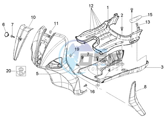 Front shield-foot board-spoiler